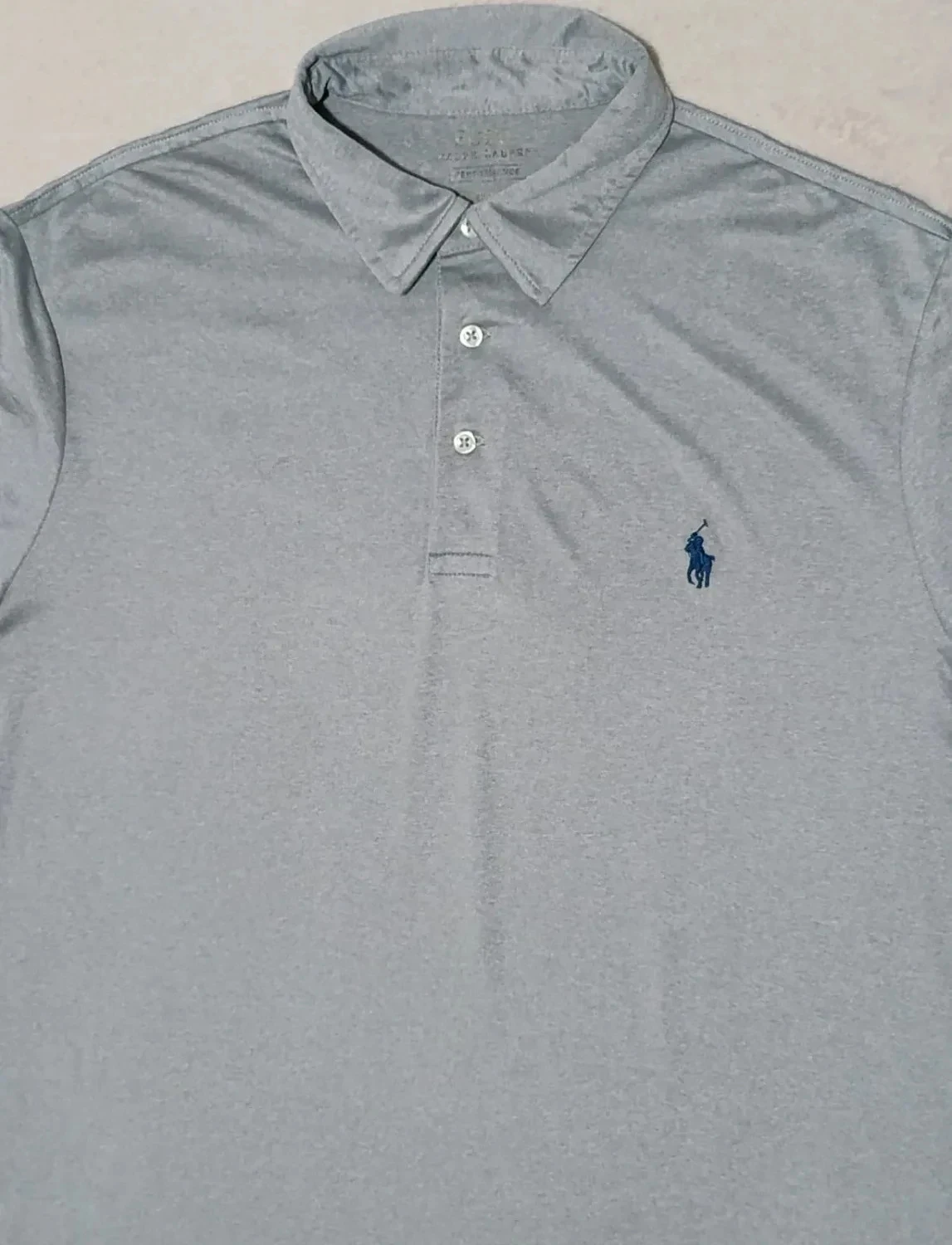 Polo Ralph Lauren Performance grijs geribbeld Geborduurd logo Maat M – photo 5